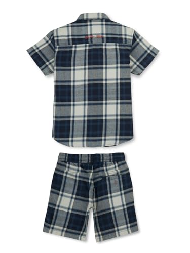 Gini & Jony Boys Blue Cotton Checkered Co-ordinate 15-16 Years