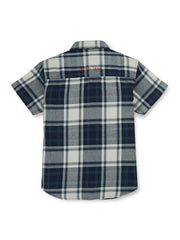 Gini & Jony Boys Blue Cotton Checkered Co-ordinate 15-16 Years