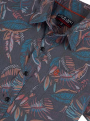 Gini & Jony Boys Grey Cotton Printed Collared Neck Half Sleeve Shirt 9-10 Years