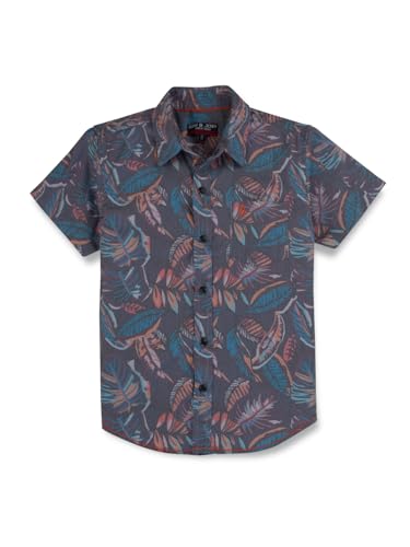 Gini & Jony Boys Grey Cotton Printed Collared Neck Half Sleeve Shirt 9-10 Years