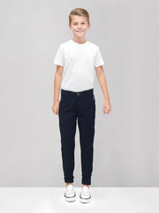Gini and Jony Boys Dark Blue Solid Twill Elasticated Trouser 4-5 Years
