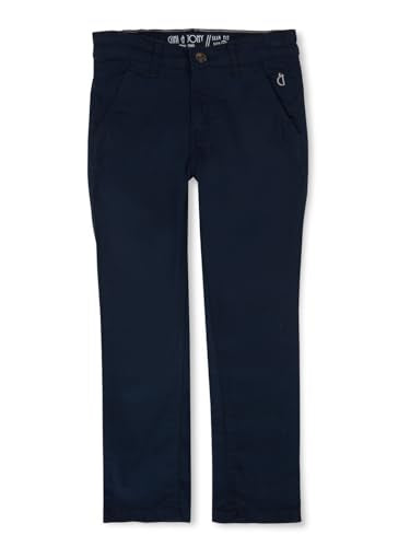 Gini and Jony Boys Dark Blue Solid Twill Elasticated Trouser 4-5 Years