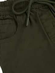 Gini and Jony Boys Olive Twill Solid Elasticated Trouser 5-6 Years