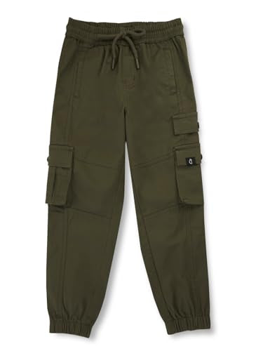 Gini & Jony Boys Olive Cotton Blend Solid Trouser 12-18 Months