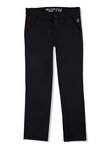 Gini and Jony Boys Black Twill Solid Elasticated Trouser 5-6 Years