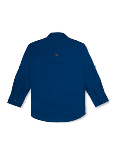 Gini and Jony Boys Blue Solid Cotton Full Sleeves Shirt 4-5 Years