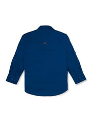 Gini and Jony Boys Blue Solid Cotton Full Sleeves Shirt 4-5 Years