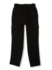 Gini & Jony Boys Black Cotton Blend Solid Trouser 7-8 Years