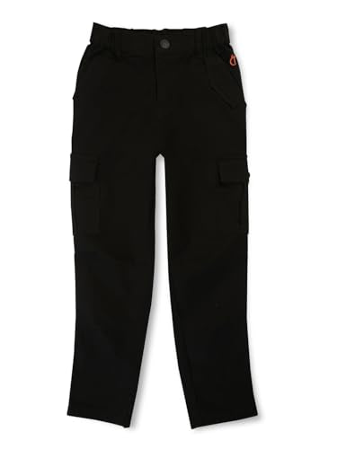 Gini & Jony Boys Black Cotton Blend Solid Trouser 7-8 Years