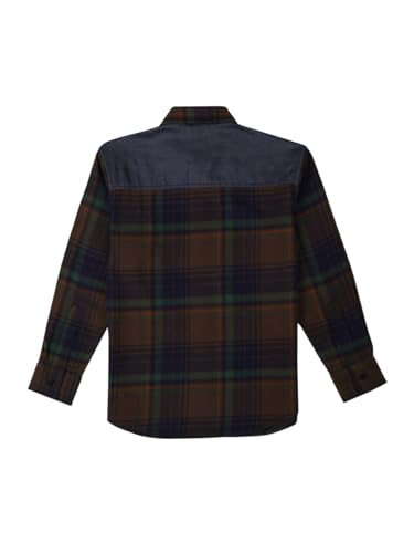 Gini and Jony Boys Brown Checks Cotton Full Sleeves Shirt 7-8 Years
