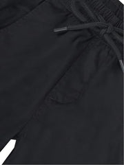 Gini and Jony Boys Black Typographic Print Cotton Elasticated Trouser 8-9 Years