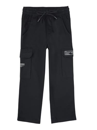 Gini and Jony Boys Black Typographic Print Cotton Elasticated Trouser 8-9 Years