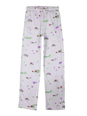 Gini and Jony Girls White Pixel Print Cotton Elasticated Track Pant 6-7 Years