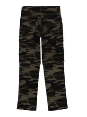 Gini and Jony Boys Olive Camouflage Cotton Fixed Waist Trouser 8-9 Years