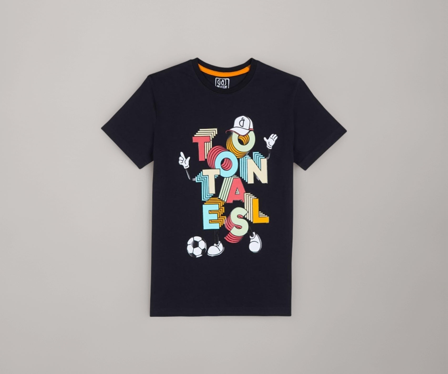 Gini and Jony Boys Black Typographic Print Cotton Half Sleeves T-Shirt 7-8 Years