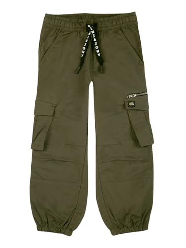 Gini and Jony Boys Green Solid Cotton Elasticated Trouser 6-7 Years