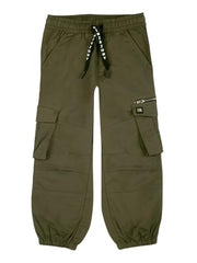 Gini and Jony Boys Green Solid Cotton Elasticated Trouser 6-7 Years