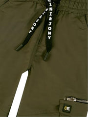 Gini and Jony Boys Green Solid Cotton Elasticated Trouser 6-7 Years