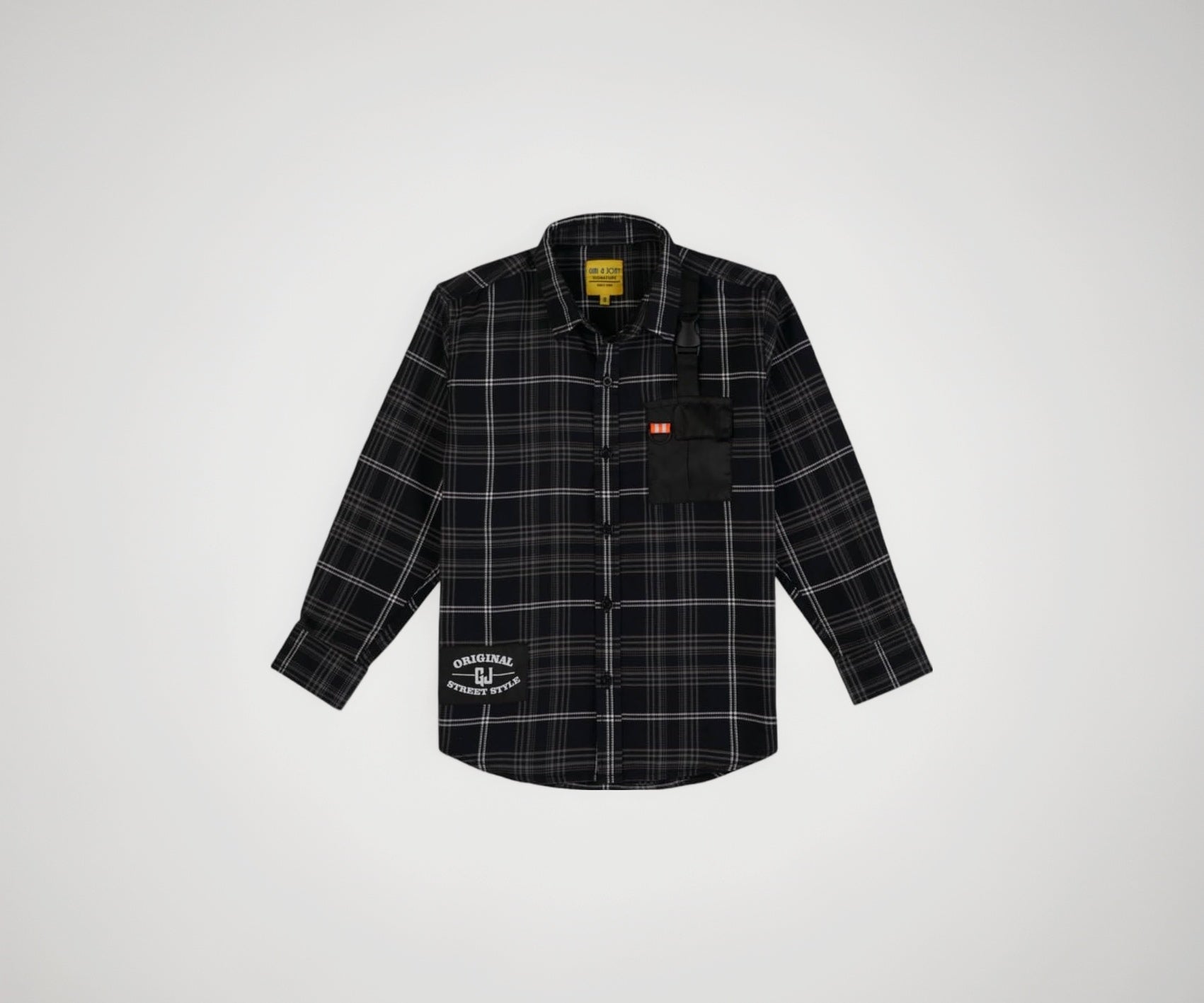 Gini and Jony Boys Black Checks Cotton Full Sleeves Shirt 13-14 Years