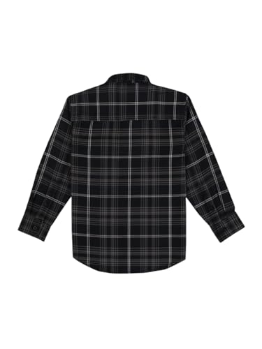 Gini and Jony Boys Black Checks Cotton Full Sleeves Shirt 13-14 Years