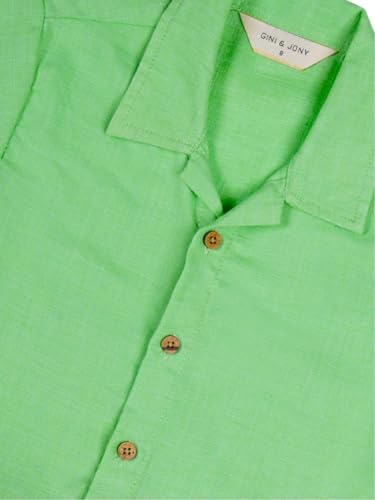 Gini and Jony Girls Green Solid Cotton Half Sleeves Jumpsuit 3-4 Years