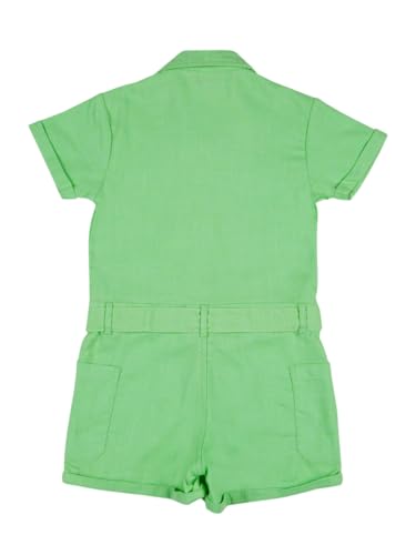 Gini and Jony Girls Green Solid Cotton Half Sleeves Jumpsuit 3-4 Years