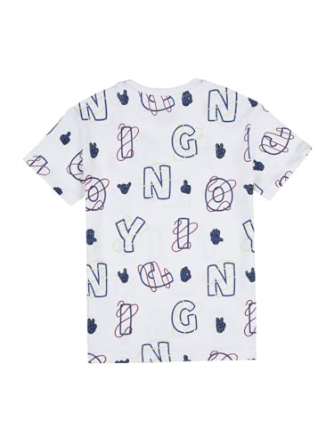Gini and Jony Boys White Alphabetical Print Cotton Half Sleeves T-Shirt 7-8 Years