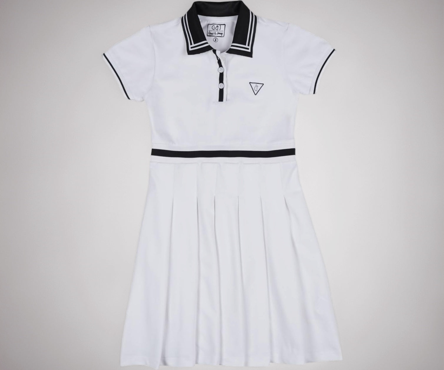 Gini and Jony Girls White Color Block Cotton Half Sleeves Dress 3-4 Years