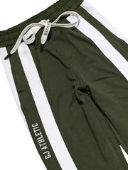 Gini and Jony Boys Green Stripes Cotton Elasticated Track Pant 4-5 Years