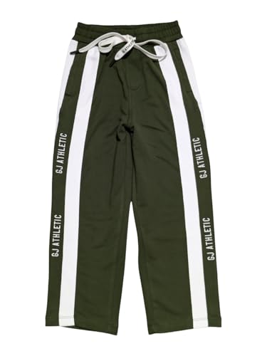 Gini and Jony Boys Green Stripes Cotton Elasticated Track Pant 4-5 Years