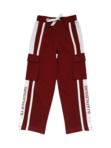 Gini & Jony boys red striped cotton elasticated track pant for 4-5 years, sporty and comfortable kids' pajama with elastic waist