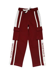 Gini & Jony boys red striped cotton elasticated track pant for 4-5 years, sporty and comfortable kids' pajama with elastic waist