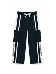 Gini and Jony Boys Blue Stripes Cotton Track Pant Elasticated