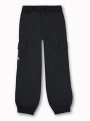 Gini and Jony Boys Black Solid Cotton Elasticated Trouser 4-5 Years