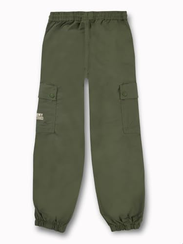 Gini and Jony Boys Olive Solid Cotton Elasticated Trouser 6-7 Years - Goyalsons ShopMax