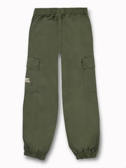 Gini and Jony Boys Olive Solid Cotton Elasticated Trouser 6-7 Years - Goyalsons ShopMax