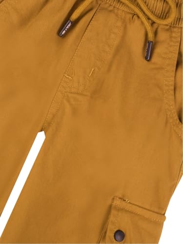 Gini and Jony Boys Brown Solid Cotton Elasticated Trouser 6-7 Years