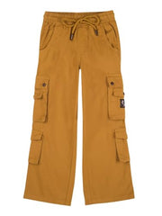 Gini and Jony Boys Brown Solid Cotton Elasticated Trouser 6-7 Years