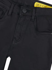 Gini and Jony Boys Black Solid Denim Fixed Waist Jeans 5-6 Years