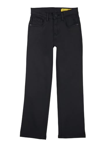 Gini and Jony Boys Black Solid Denim Fixed Waist Jeans 5-6 Years
