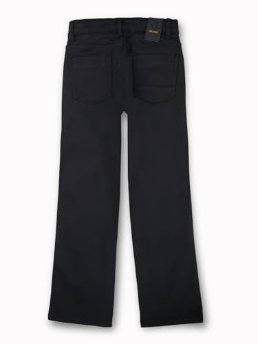 Gini and Jony Boys Black Solid Denim Fixed Waist Jeans 5-6 Years