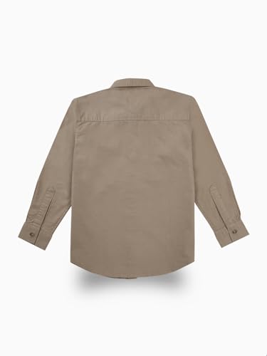 Gini and Jony Boys Brown Typographic Print Cotton Full Sleeves Shirt 11-12 Years