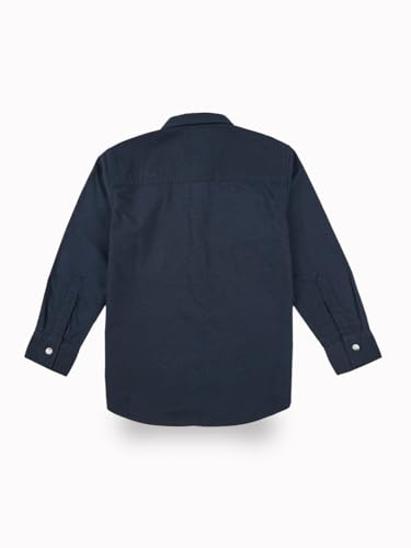 Gini and Jony Boys Navy Blue Typographic Print Cotton Full Sleeves Shirt 4-5 Years