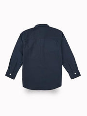 Gini and Jony Boys Navy Blue Typographic Print Cotton Full Sleeves Shirt 4-5 Years