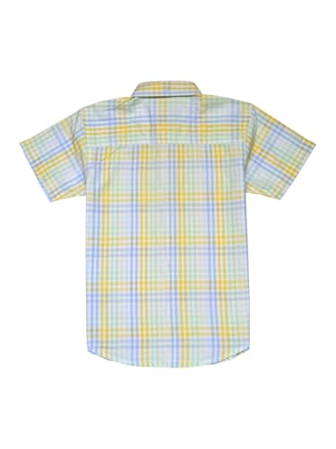 Gini and Jony Boys Yellow Checks Cotton Half Sleeves Shirt 7-8 Years
