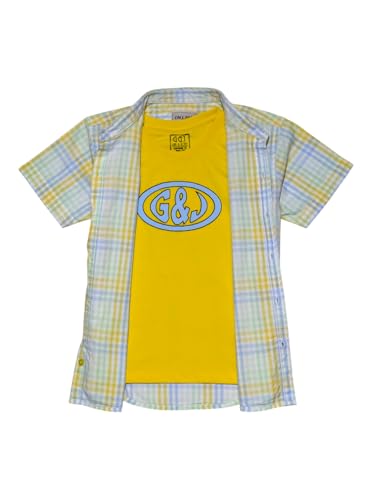 Gini and Jony Boys Yellow Checks Cotton Half Sleeves Shirt 7-8 Years