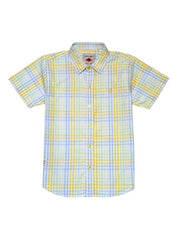 Gini and Jony Boys Yellow Checks Cotton Half Sleeves Shirt 7-8 Years