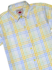 Gini and Jony Boys Yellow Checks Cotton Half Sleeves Shirt 7-8 Years