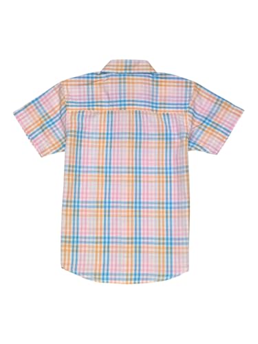 Gini and Jony Boys Pink Checks Cotton Half Sleeves Shirt 7-8 Years