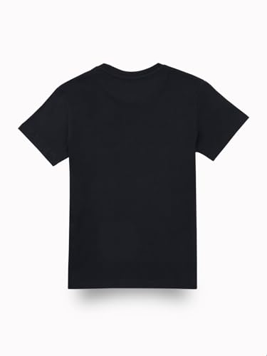 Gini and Jony Boys Black Metallic Print Cotton Half Sleeves T-Shirt 11-12 Years
